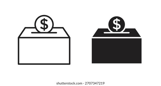 Icono de donar. Colección de estilo plano y de trazo. símbolo simple