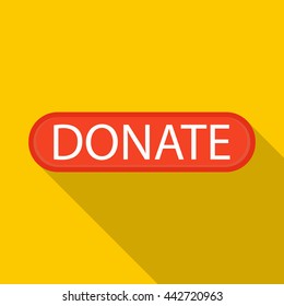 Donate icon in flat style with long shadow. Financial assistance to people symbol