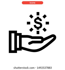 donate icon isolated sign symbol vector illustration - high quality black style vector icons
