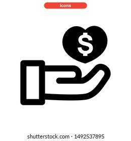 donate icon isolated sign symbol vector illustration - high quality black style vector icons
