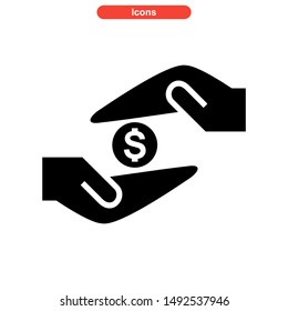 donate icon isolated sign symbol vector illustration - high quality black style vector icons
