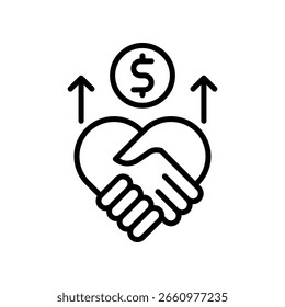 Donate Icon Line Vector Illustration