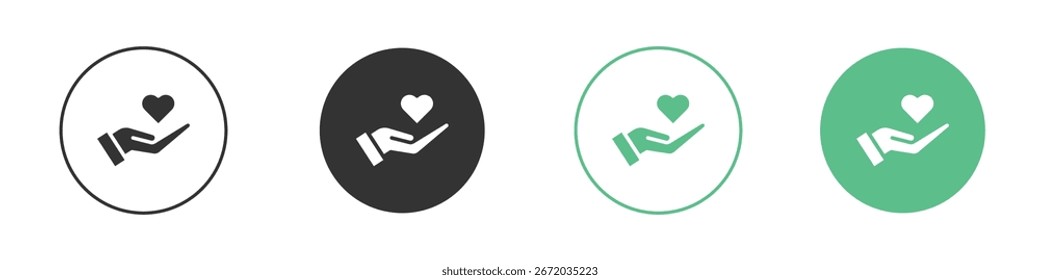 Donate icon Minimal Flat Line Vector Icon Set.