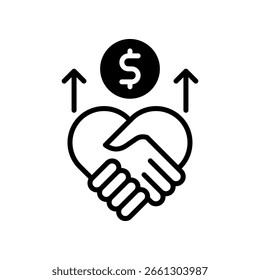 Donate Icon Mixed Vector Illustration