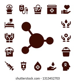 donate icon set. 17 filled donate icons.  Simple modern icons about  - Bucket, Blood donation, Care, Blood, Donation, Blood bag, transfusion, Hope