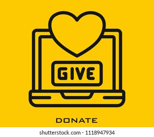 Donate icon signs