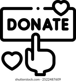 donate icon. Thin Linear Style Design Isolated On White Background