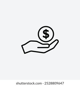 Icono de donar en tres diferentes tamaños de trazo de línea.