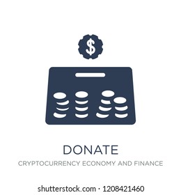 Donate icon. Trendy flat vector Donate icon on white background from Cryptocurrency economy and finance collection, vector illustration can be use for web and mobile, eps10
