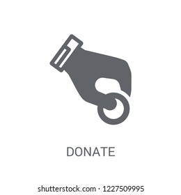 Donate icon. Trendy Donate logo concept on white background from Cryptocurrency economy and finance collection. Suitable for use on web apps, mobile apps and print media.
