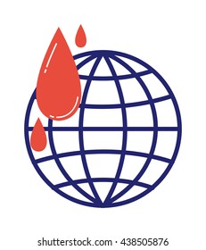 Donate icon vector globe donation vector isolated