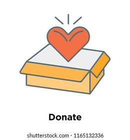 Donate icon vector isolated on white background, Donate transparent sign