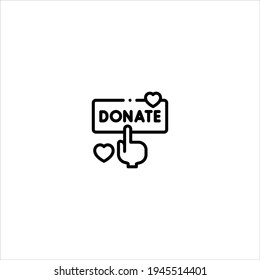 donar vector de icono aislado en fondo blanco