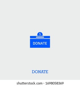 donate icon. donate vector on gray background