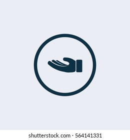 Donate icon.Hand vector icon
