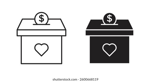 Donate icons graphics set vectors