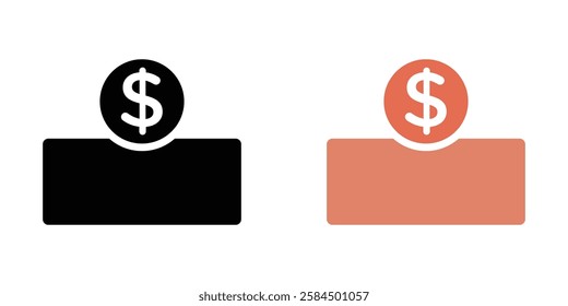 Donate icons pack in black and colored version