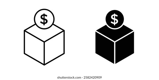 Donate icons pack vectors in black flat and strokes