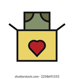 Donate line icon isolated on white background. Black flat thin icon on modern outline style. Linear symbol and editable stroke. Simple and pixel perfect stroke vector illustration.