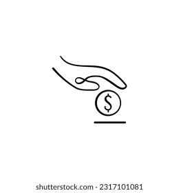 Donate Line Style Icon Design