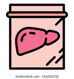 Donate liver icon outline vector. Organ donor. Medical lung