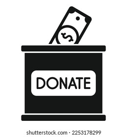 Spende Geldbox Symbol einfache Vektorgrafik. Hilfe für Wohltätigkeitsorganisationen. Humankapital