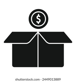 Donate money box icon simple vector. Social love support. People payment project