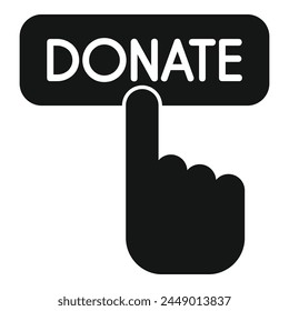 Donate money online icon simple vector. Social nature love. Care hand world