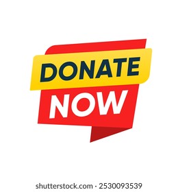 Donate Now Banner sticker vector design