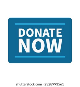 Donate Now In Blue Color Rectangle Shape For Announcement
