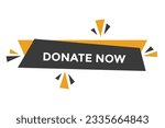 Donate now button web banner templates. Vector Illustration 
