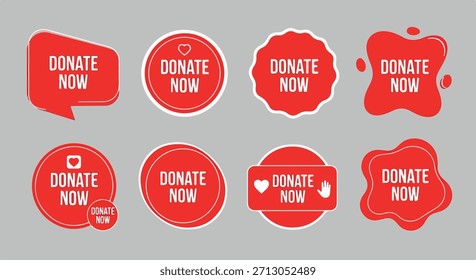Donate now call to action buttons with transparent background