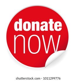 Donate Now label sticker