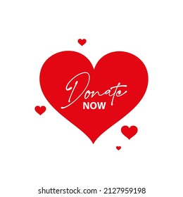 donate now sign on white background