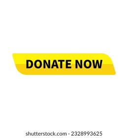 Donate Now In Yellow Color Rectangle Shape For Announcement
