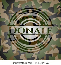 Donate on camo texture