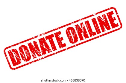DONATE ONLINE red stamp text on white