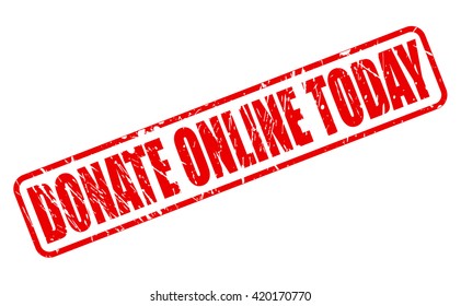 DONATE ONLINE TODAY red stamp text on white