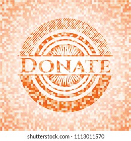  Donate orange mDonate abstract orange mosaic emblemosaic emblem