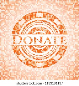 Donate orange mosaic emblem