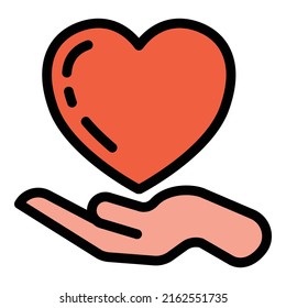 Vector de contorno de icono de donar órganos. Donante de órganos. Médico cardíaco