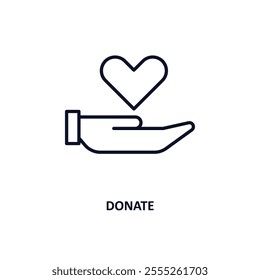 donate outline icon.  Thin line icon from cryptocurrency collection. Editable vector isolated on white background