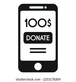 Donate phone money icon simple vector. Web help. People project