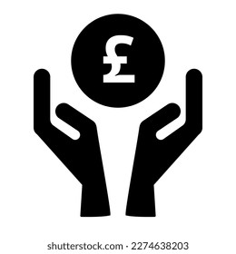 Donate pound sterling Icon. Vector.