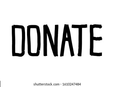 Donate. Pray for Sydney and Pray for Australia with donate button. Hand drawn lettering isolated on white background. Outline stock illustration for save animals, forest. World peace. Fight together.