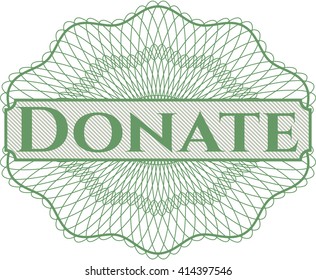 Donate rosette or money style emblem