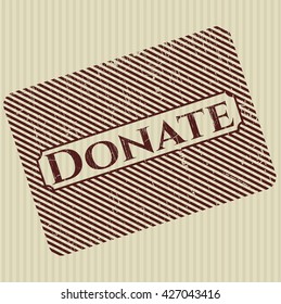 Donate rubber grunge stamp