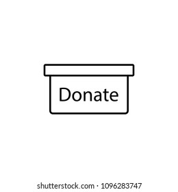 donate sign icon. Element of mobile banking for smart concept and web apps. Thin line donate sign icon can be used for web and mobile on white background