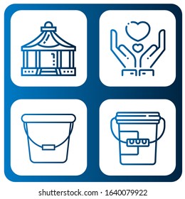 donate simple icons set. Contains such icons as Shelter, Give, Bucket, can be used for web, mobile and logo