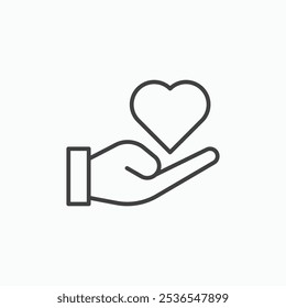 Donate simple thin like stroke vector icon.